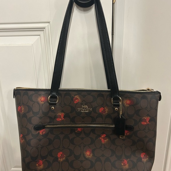 Coach Floral Brown and Black Tote - Picture 2 of 3